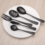 Matte Black Serving Set，SHARECOOK 5-Piece 18/0 Stainless Steel Large Hostess Set - Image 6
