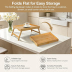 2 Pack Bamboo Bed Tray Tables - Image 4