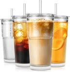SoulTimes 20oz Wave Ribbed & Wavy Glass Tumbler by SoulTimes
