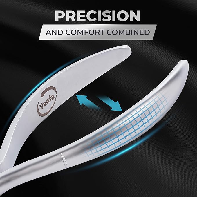 Vanfa Cuticle Nippers, Cuticle Trimmer, Professional Cuticle Cutter - Extremely Sharp - Stainless Steel - Square Head - Single Spring - VF05 Jaw #14 (Pack of 3)
