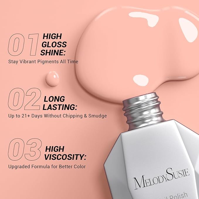 MelodySusie Thick Nude Orange Gel Nail Polish,0.5fl oz Nails Soak Off UV LED Nude Gel Polish Gift for Women Nail Art Manicure Salon DIY Nail Design Decoration at Home-A1501