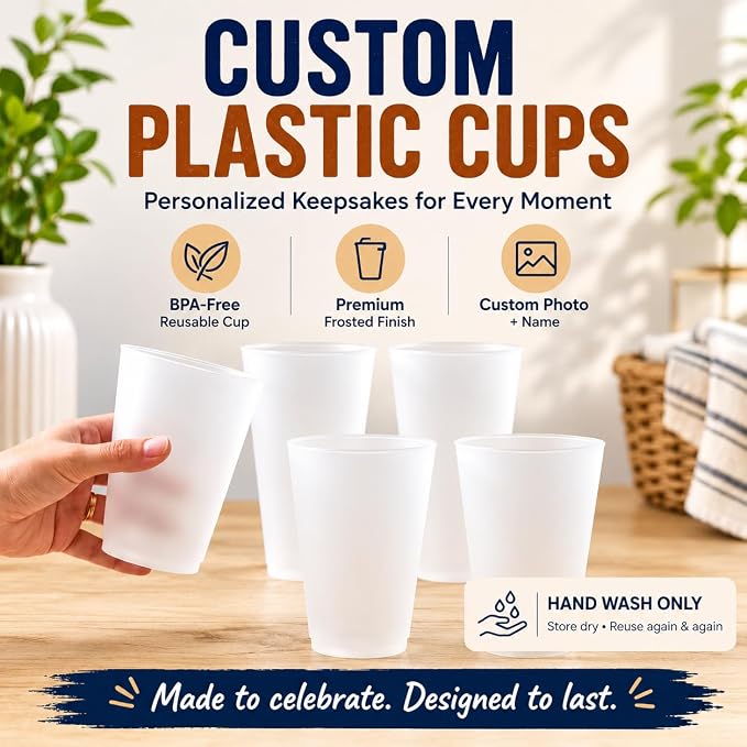 Welcome To The Lake House, Personalized Lake Party Cups | Reusable Plastic Cups - Image 5