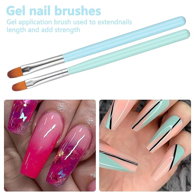 SILPECWEE 7pcs Acrylic Nail Brush Nail Clean Up Brush Polish Remover Brush Nail Design Brushes Extension Gel Brush Nail Polish Brush Nail Painting Kit Manicure Brush Nail Art Tools