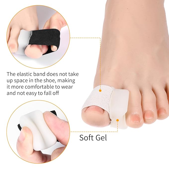 8 Pcs Gel Toe Separators Foot Toe Spacers Corrector Silicone Spreader for Bunions Overlapping Toes Pedicures Nail Art Tools for Men and Women