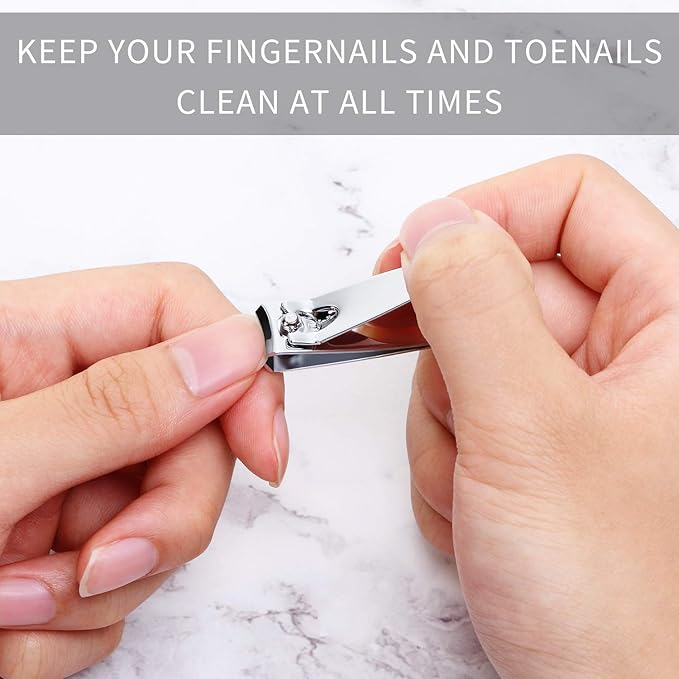 32 Pieces Stainless Steel Fingernail Nail Clipper Bulk Silver Portable Toenail Clippers Cutter Set (Pack of 2)