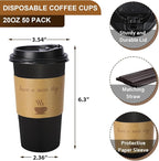 BYSNOW 20 oz 50 pack Disposable Paper Coffee Cups - Image 2