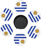 6 Pack Uruguay Flag Leather Coaster - Image 3