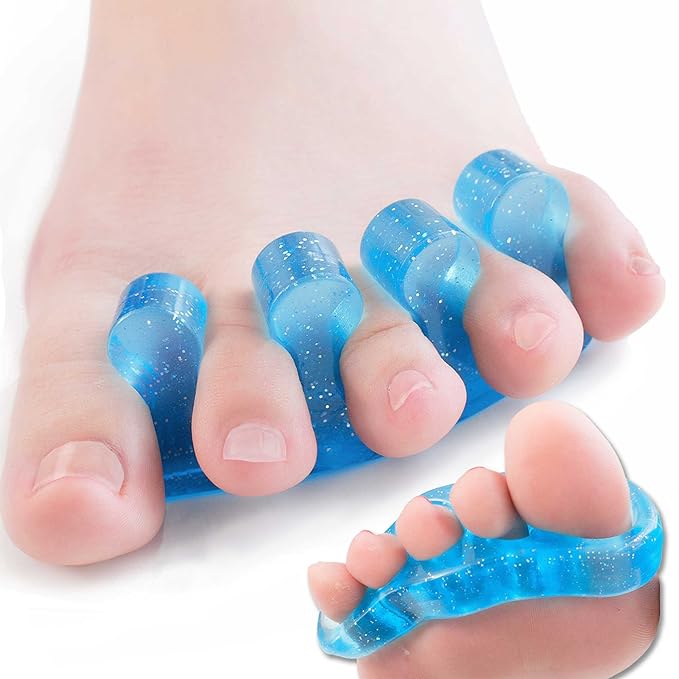 DR. JK- ToePal Gel Toe Separator, 2 Pairs, Toe Spacers, Toe Straightener, Hammer Toe Straightener, Toe Spreader, Toe Stretcher, Toe Corrector for Women and Men, Bunion Corrector, Mother's Day Gift