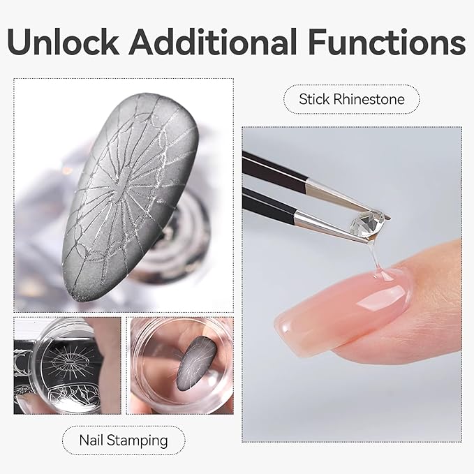BORN PRETTY 3D Sculpting Gel for Nail Art,No Wipe Semi-solid Modeling Gel for Rubbing Chrome Nail Powder, Sticking Rhinestones and Nail Stamping