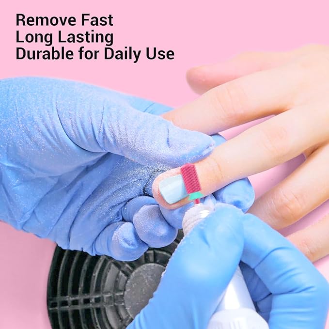 MelodySusie Safety Nail Drill Bits, 3/32'' Smooth Round Top Large Barrel Carbide Bits, Suitable for Manicure Pedicure Cuticle Gel Polishing, Beginners Bits, Pink Blossom, Series Bit-S