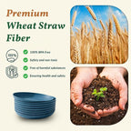 Unbreakable 8 Pcs Deep Dinner Plates Reusable Plastic Wheat Straw Plates Set - Image 3