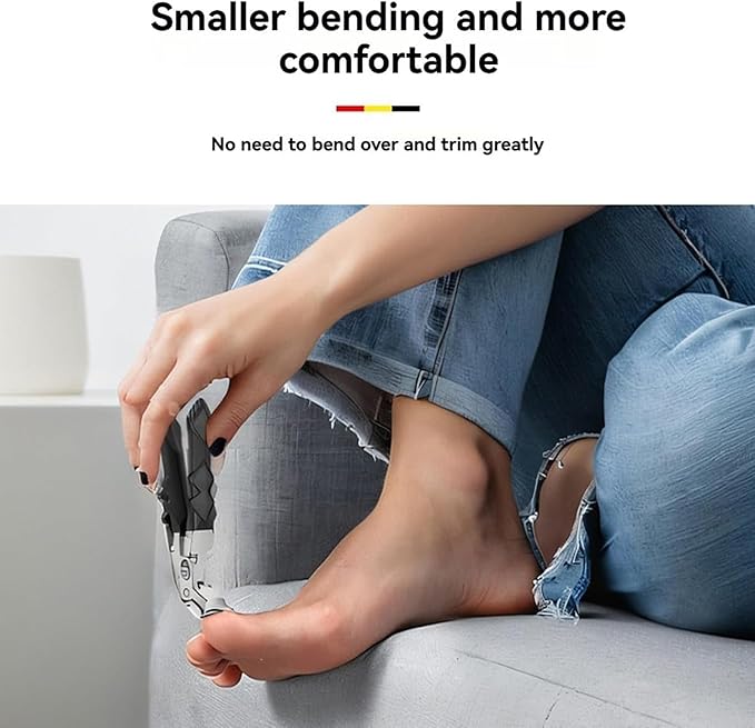 Goredny Orthoclip Nail Clippers for Thick Toenails, Toenail Clippers for Thick Toenails, Wide Jaw Opening 180° Slanted Nails Clippers with Anti-Slip Grip, Edgy Nails Clippers Cutters