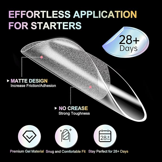Medium Almond Nail Tips Soft Gel Nail Tips 240Pcs Pre-Shaped Pointed Almond Nails Half Matte Full Cover Acrylic Clear Fake Nails Tips for Extension Nail Art DIY Manicure Salon 12 Sizes