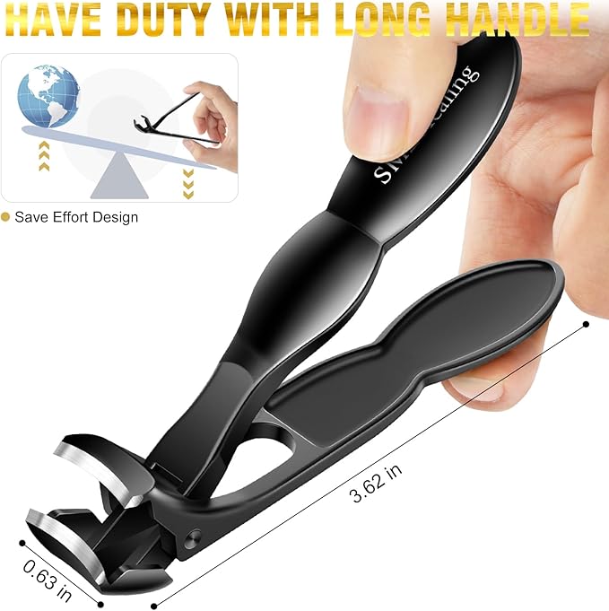 Stocking Stuffers for Men 2025 Toenail Clippers for Men Thick Toenails, Angled Head Toe Nail Clippers for Women, Sharp Heavy Duty Fingernail Clipper