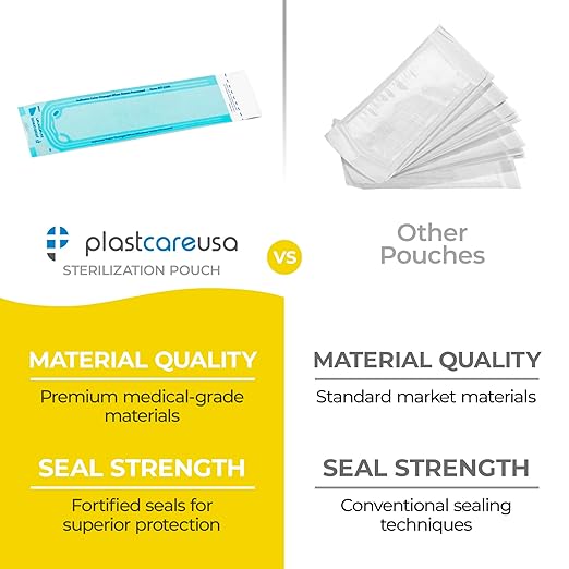 200 2.25 x 9 Sterilization Pouches, Sterilizer Autoclave Bags for Sterilizing Dental Medical Instruments and Cleaning Tools