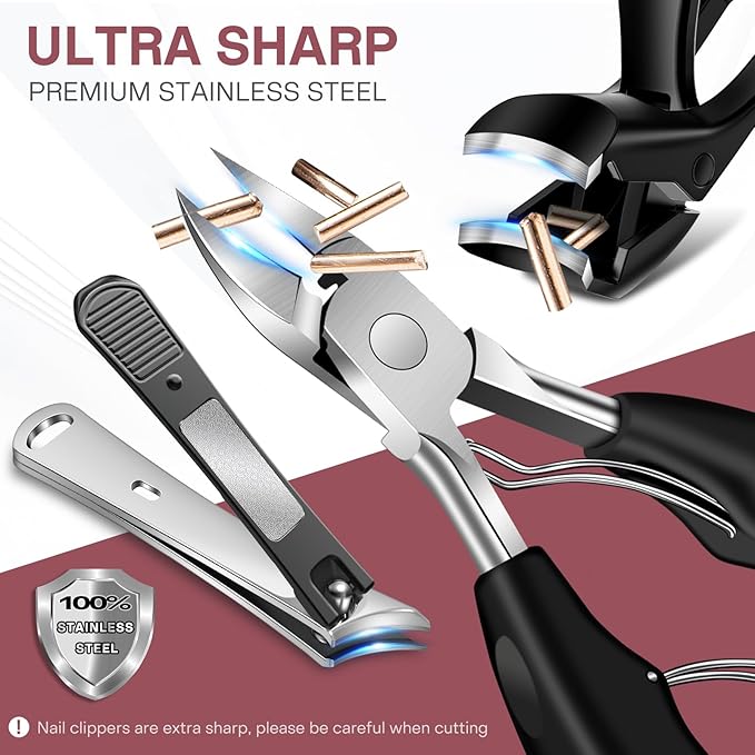 2025 Toenail Clippers for Thick Toenails for Seniors, Angled Long Handled Toe Nail Clippers for Thick Nails for Men, Heavy Duty Large Ingrown Toenail Clippers, Ultra Sharp Slanted Fingernail Clippers
