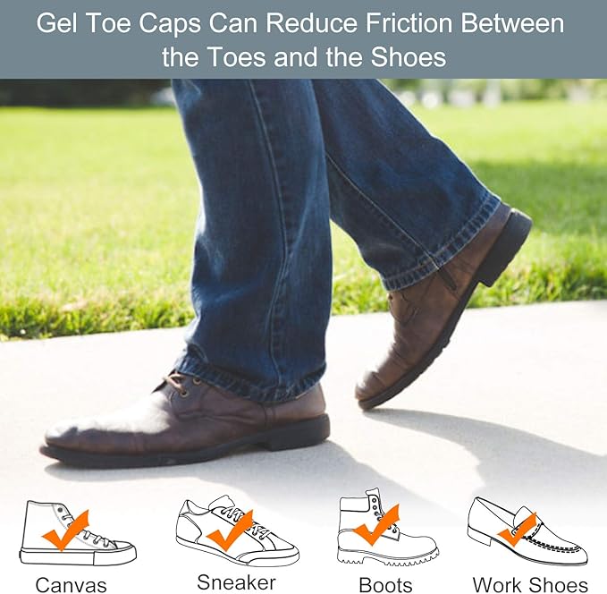 Welnove Pack of 12 Toe Protector, Pinky Toe Caps, Gel Toe Sleeves with Breathable Hole, Pain Relief for Corns, Blisters and Ingrown Toenails (Shoe Sizes: Women: 6-11 / Men: 6-10)
