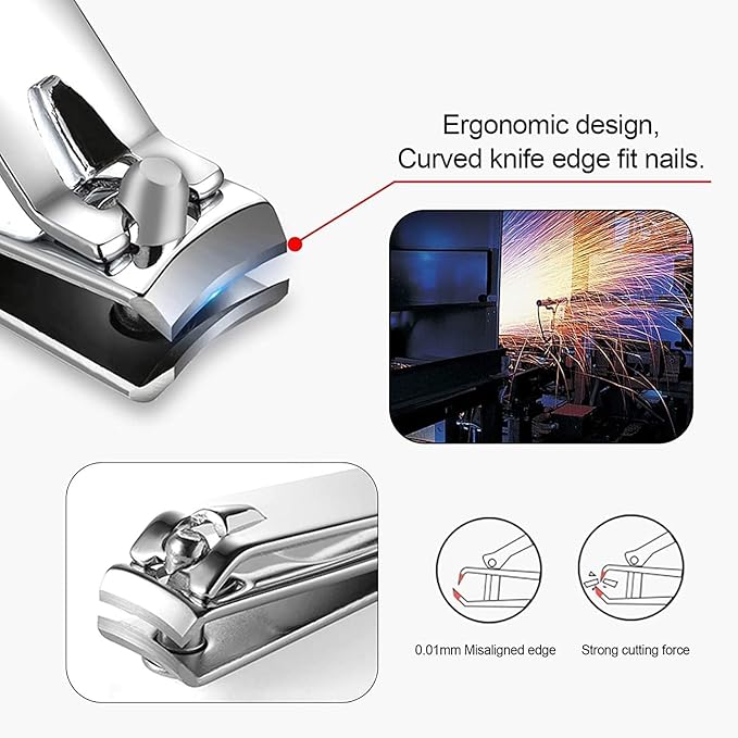 Manicure Set Nail Clipper Set Stainless Steel Women Men Toe Finger Nail Clippers Personal Care Tools with Portable Travel Case Manicure Pedicure Tools Women Men Grooming Kit Present(Rose Gold)