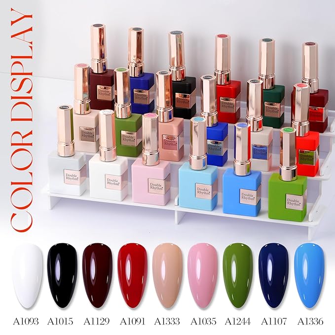 Double Rhythm 0.5Oz Gel Polish Pure Sheer Same Color Same Bottle Soak Off 15ML Gel Polish Manicure Salon Nail Art DIY at Home for Women (Neon Red Orange-A1044)