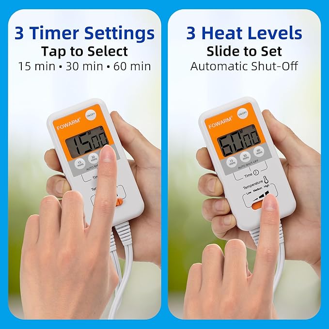 Electric Hand Warmer, Heated Beauty Mitts, 3-Temp Levels & Timer, Digital Display, 7x10 Heated Glove for Arthritis Hand Deep Moisturizing, Heating Pad for Hands, Spa & Home Use