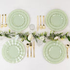 Efavormart 10 Pack | Sage Green 9" Round Plastic Dessert Salad Plates, - Image 8