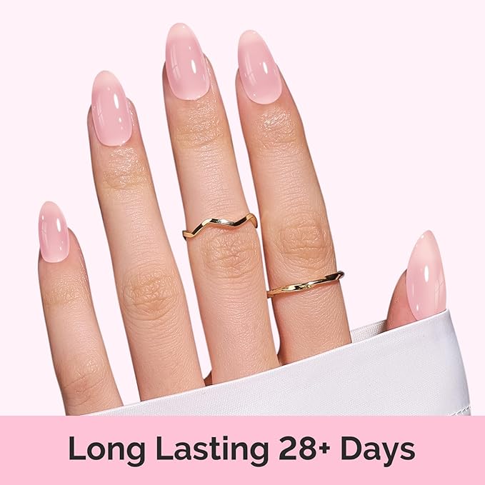 MelodySusie Jeweliver Gel Nail Polish, 0.5Fl.oz light Fairy Floss Gel Polish Pink Color Soak Off UV LED Light Cure Gift for Women Manicure Nail Art DIY at Home B6608