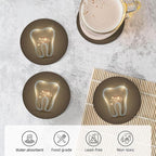 Tooth Dentistry Dental Coasters Set of 4, Absorbent Ceramic Drink Coasters Cup - Image 5