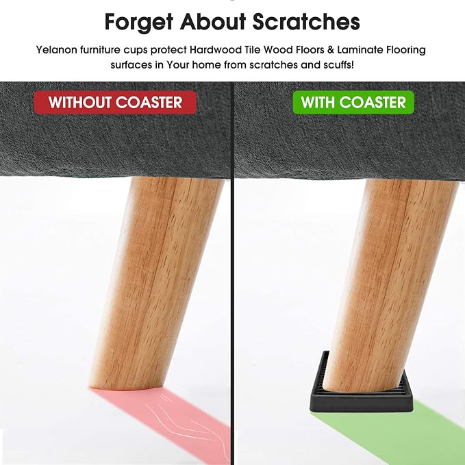 Furniture Coasters 4 Pcs 4” Furniture Caster Cups - Image 4