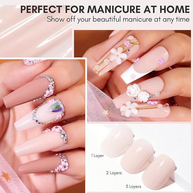 Makartt Rubber Base and Top Coat Gel Nail Polish Set: Includes Pale Petal Base Gel Polish and Long-Lasting Clear No Wipe Top Coat UV LED Lamp Needed (2PCS x 8ML)
