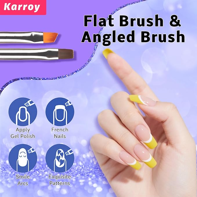 Nail Art Brushes Kit, Multifunctional Nail Brushes for Nail Art Nail Design Brush Gel Nail Brush for Nail Extension Nail Art Liner Brush Dotting Tools for DIY (6PCS Brushes)