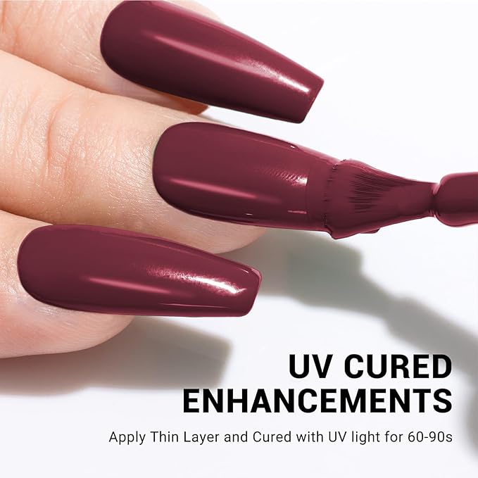 MelodySusie Thick Red Brown Gel Nail Polish,0.5fl oz Nails Soak Off UV LED Dark Red Gel Polish Gift for Women Nail Art Manicure Salon DIY Nail Design Decoration at Home-A1703