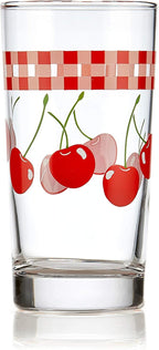 Libbey Vintage Juice Drinking Glasses Set of 4, Retro Fruit Design Glass Cups - Image 8