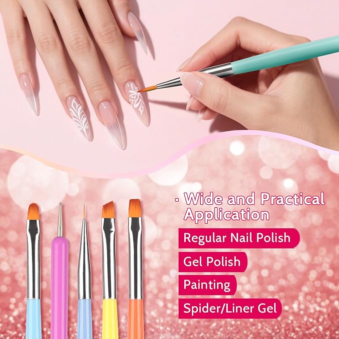 Sponge Pat Paint Nail Gel, 9 Colors Ombre Nails Gradient Gel Nail Blush Blooming Aura Nails Drawing Stripper Floral Painting Nail Art, No Wipe, UV/LED Curing (All-in-One Kit)