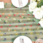 Flower Table Runner Floral Daisy Summer Birthday Party Garden Wedding Decor | - Image 5