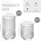 Ribbed Glassware Set of 8, Durable Cocktails & Iced Coffee Cups, Versatile - Image 2