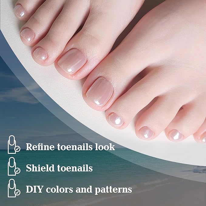 UNA GELLA Toe Nail Tips 216Pcs Short Square False Soft Gel Full Cover Fake Toe Nails Matte Toe Nails 12 Sizes Pre-shape Fake Toenails Gel Toe Nail Tips For Nail Extension Home DIY Nail Salon