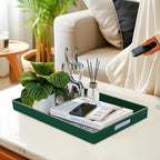 Dark Green Decorative Tray for Ottoman, Serving Tray - Image 5
