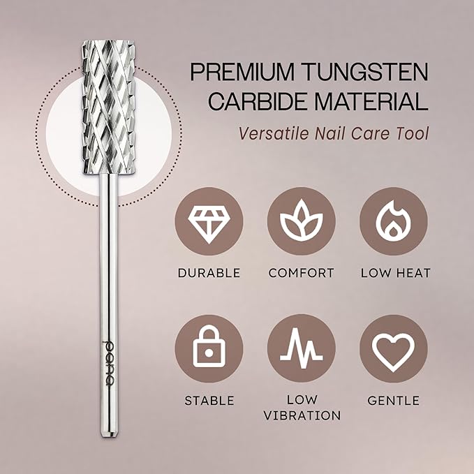 PANA Flat Top Small Barrel 3/32" Shank Size - (Silver, 4X Coarse Grit) - Fast remove Acrylic or Hard Gel Nail Drill Bit for Manicure Pedicure Salon Professional or Beginner