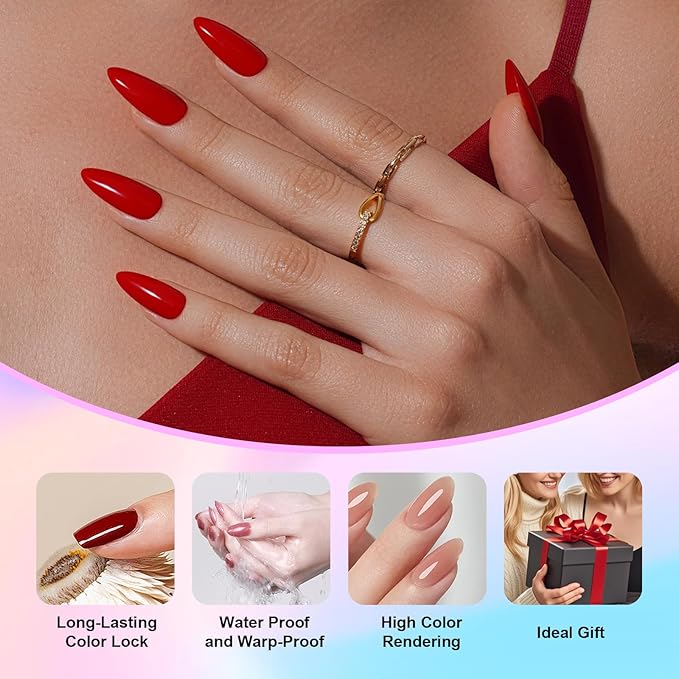 JR 35pcs 10ml Gel Nail Polish Dark series Yellow Green Black Red Nude Brown Gel Polish Set Base Top Matte Coat For Professional Nail Salon Gifts for Women C Set