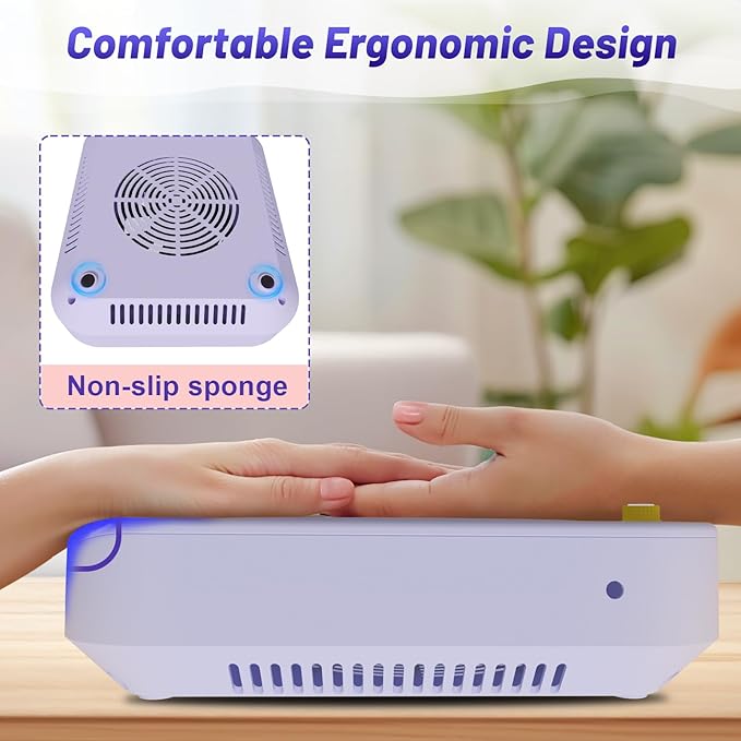 Nail Dust Collector, Dust Collector Nail Tech with 2 Reusable Filters & 1 Cleaning Brush, HPro Powerful Suction Nail Vacuum Dust Collector for Acrylic Nail Polishing, Nail Salon, Home