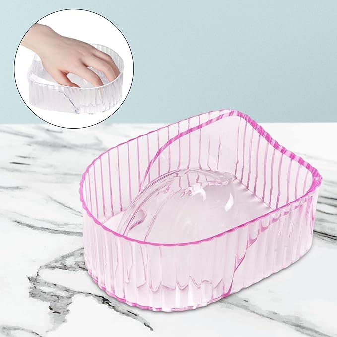 Generic Hand Soaking Bowl Soak Off Finger Bowl, Soak Off Gel Polish Remover Bowl Nail Soak Off Bowl Nail Art Tool, Powder Remover Tools, for Home, Pink