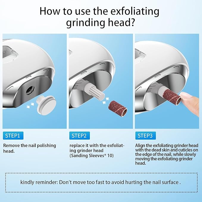 Electric Automatic Nail Clipper with LED Light & 3 Speeds,Fingernail Cutter and Polisher and Exfoliating 3 in 1 Design,Nail Scraps Storage Rechargeable Safety Fingernail Trimmer for Seniors and Adult