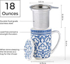 AmorArc Tea Cup With Infuser and Lid, 18oz Loose Leaf Tea Mug With Steeper | - Image 3