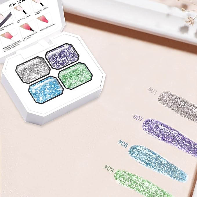 AIJIMEI Ombre Gel, Gradient Painting Gel, Nail Polishgel Ombre Color Palette, Including 100 Nail Sponges and Grabbing Pen Suitable for Salons and Family DIY (B2)