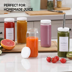 12 PACK, 16 OZ Glass Juice Bottles - Image 4