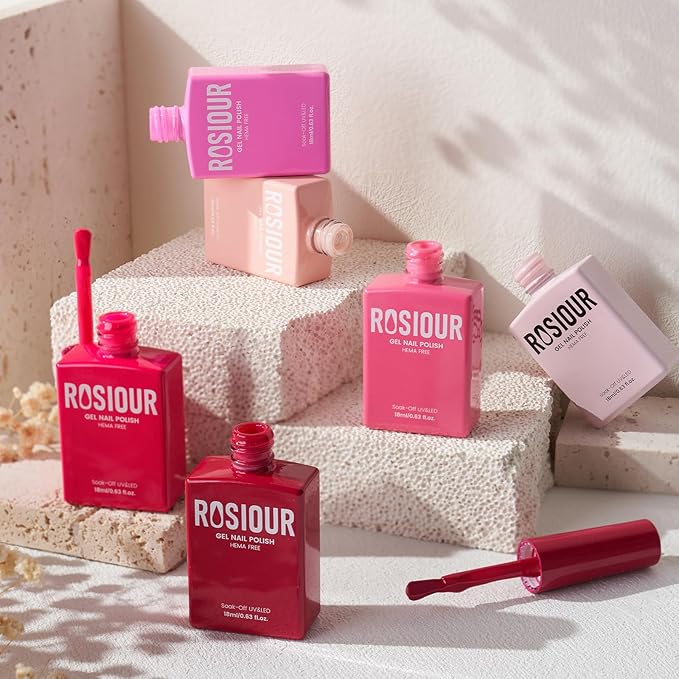 Red HEMA-Free Gel Nail Polish, 18 ML Plum Red Color Gel Polish for Women, Same Color Same Bottle Soak Off U V Gel Polish, Long-Lasting Professional Gel for Nail Art Salon & Home DIY Manicure