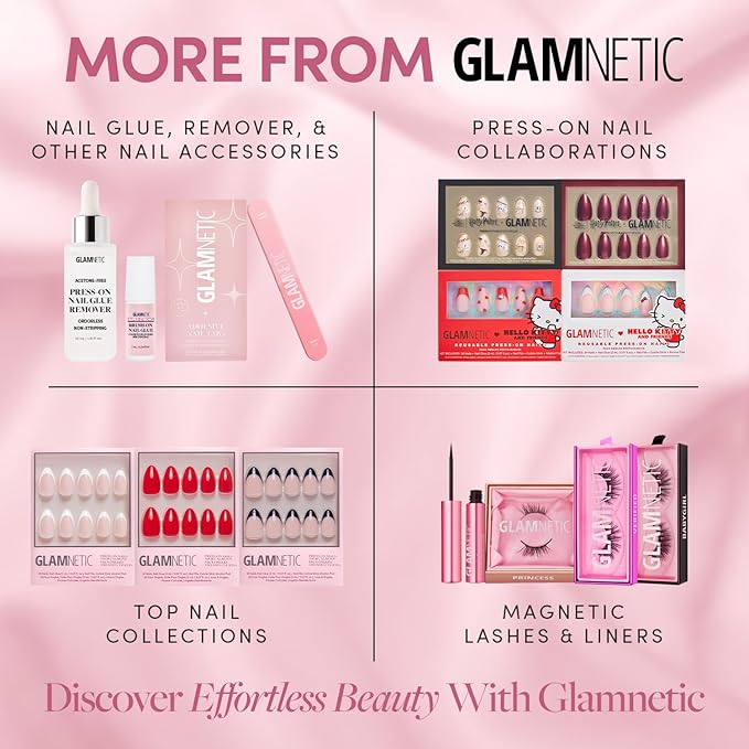 Glamnetic Press On Nails - Pure Gray | Opaque Light Gray Short Oval Fake Nails, Salon Quality | 15 Sizes - 30 Nail Kit