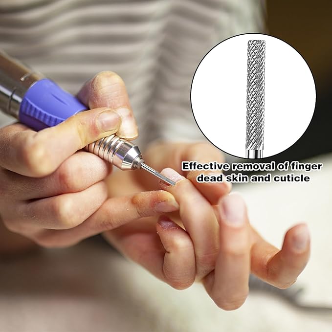 2Pcs Nail Drill Bits, Nail Drill Bits Cuticle Bit for Nail Drill Suitable for Electric Nail File, Nail Bits Cuticle Drill Bits for Nails Cleans Dead Nail Supplies Carbide Drill Bits Remover