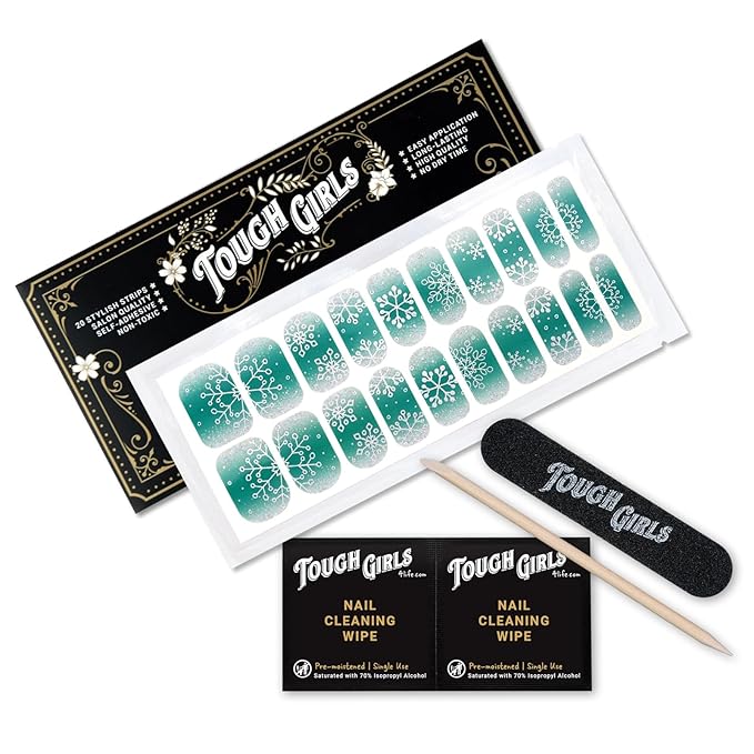 | 20 Exquisite Gel Nail Polish Strips w/Application Accessories - No UV/LED Lamp Required (Holiday | Season of Glimmer)