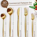 CEKEE 40-Piece Gold Silverware Set - Image 7